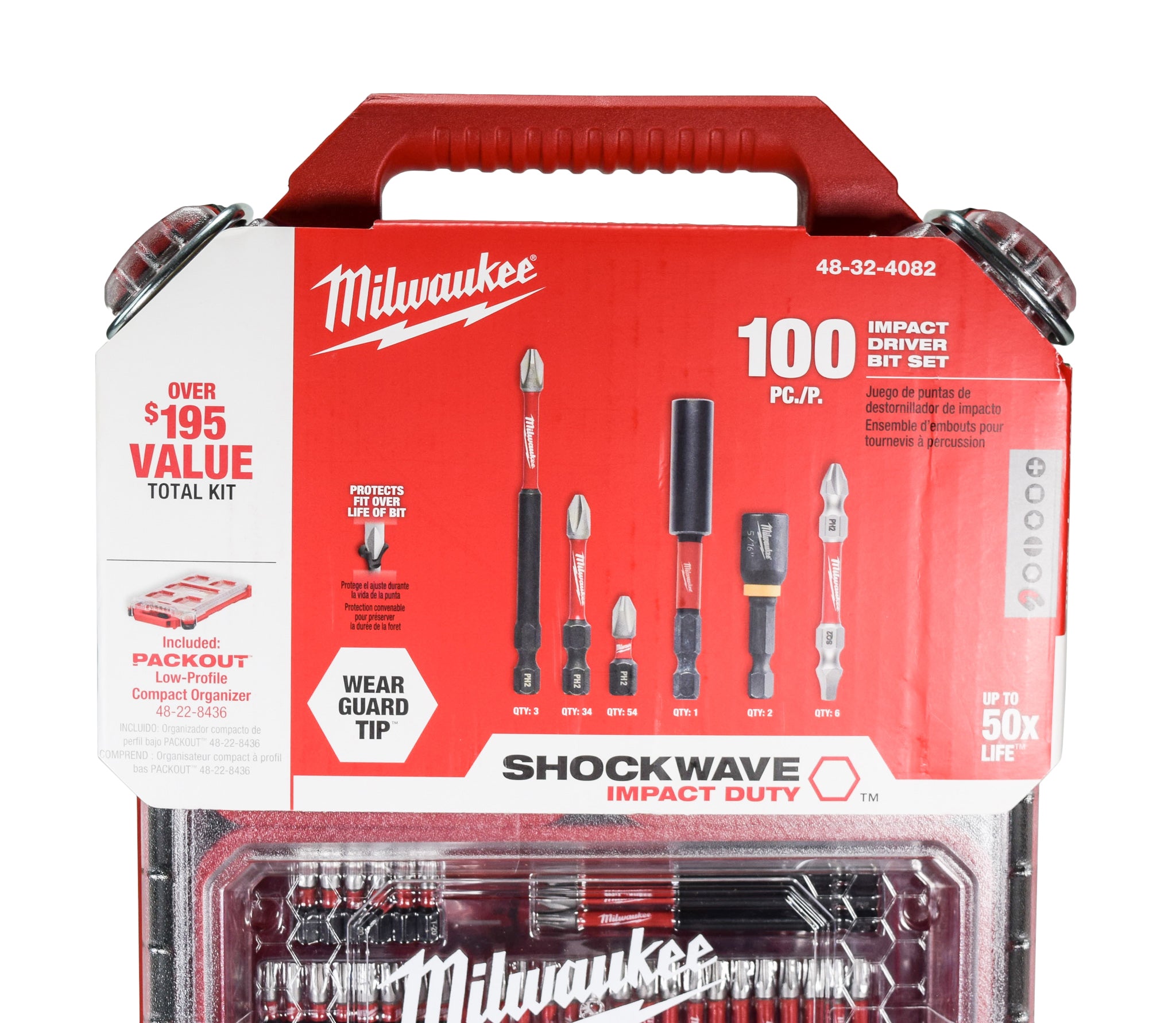 MilwaukeeTool 48-32-4082 Impact-Duty Alloy Steel Driver Bit Set with PACKOUT Case (100-Piece)