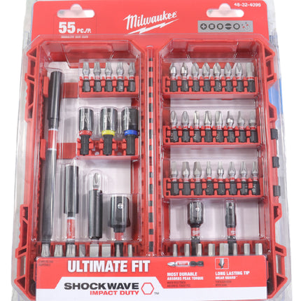 Milwaukee Tool 48‑32‑4096 Shockwave Impact Duty Driver Bit Set, 55‑Piece, Durable Steel Construction
