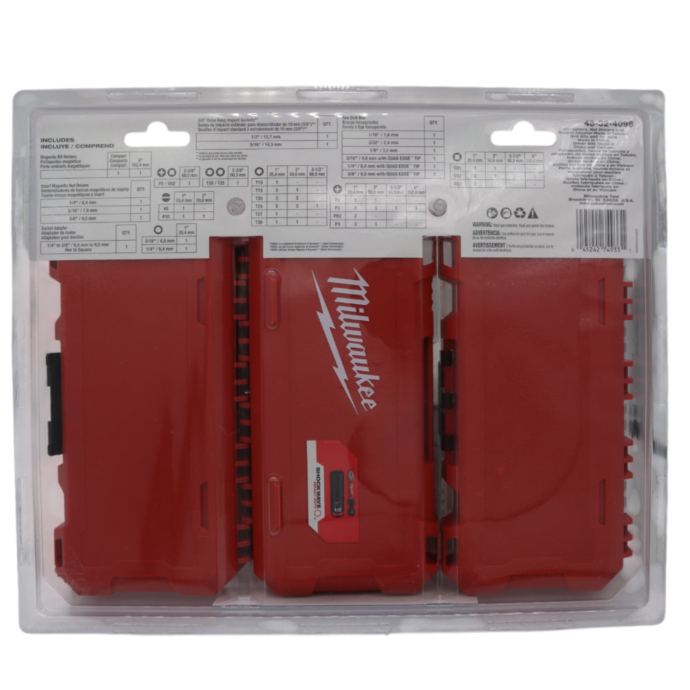 Milwaukee 48-32-4098 SHOCKWAVE Impact Duty Drill, Drive & Fasten Set - 75PC