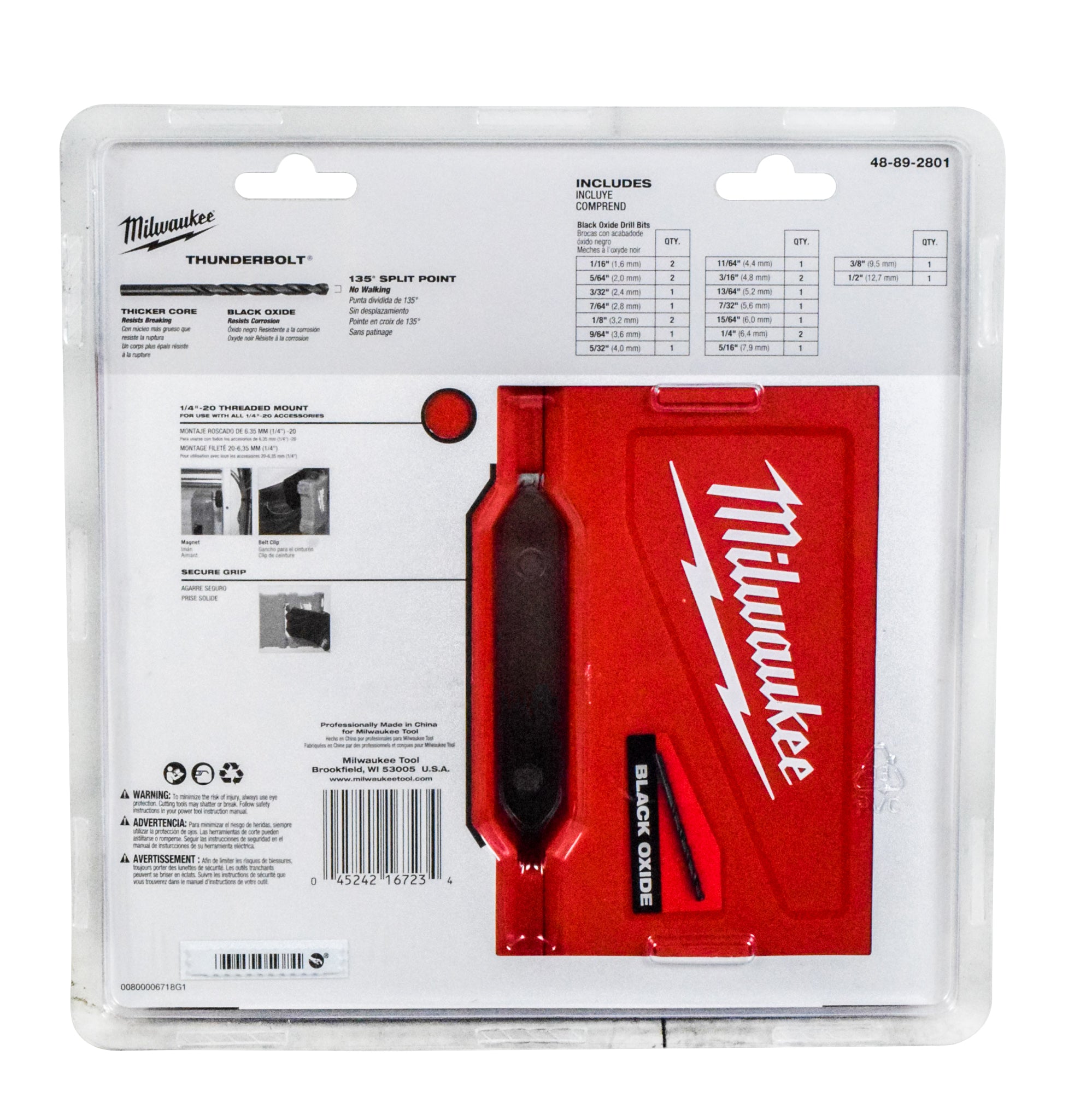 Milwaukee Tool 48-89-2801 Jobber Length Drill Bit Set 1/16 - 1/2 Inch Thunderbolt