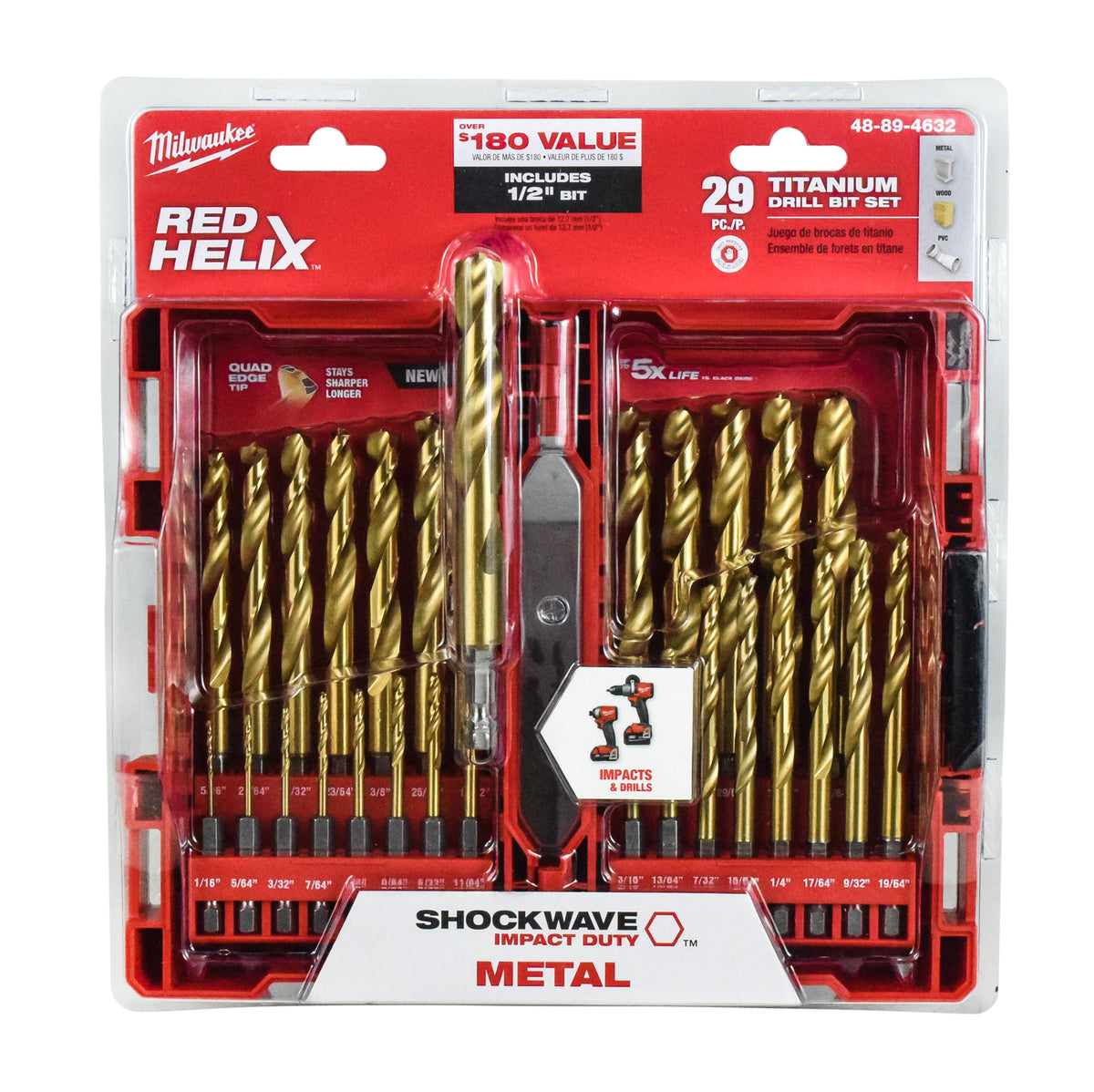 Milwaukee 48-89-4632 Kit Tin Shockwave (29-Piece)