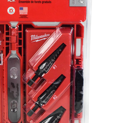 Milwaukee 48-89-9221 Jam-Free Dual Flute 3-Piece Step Drill Bit Set