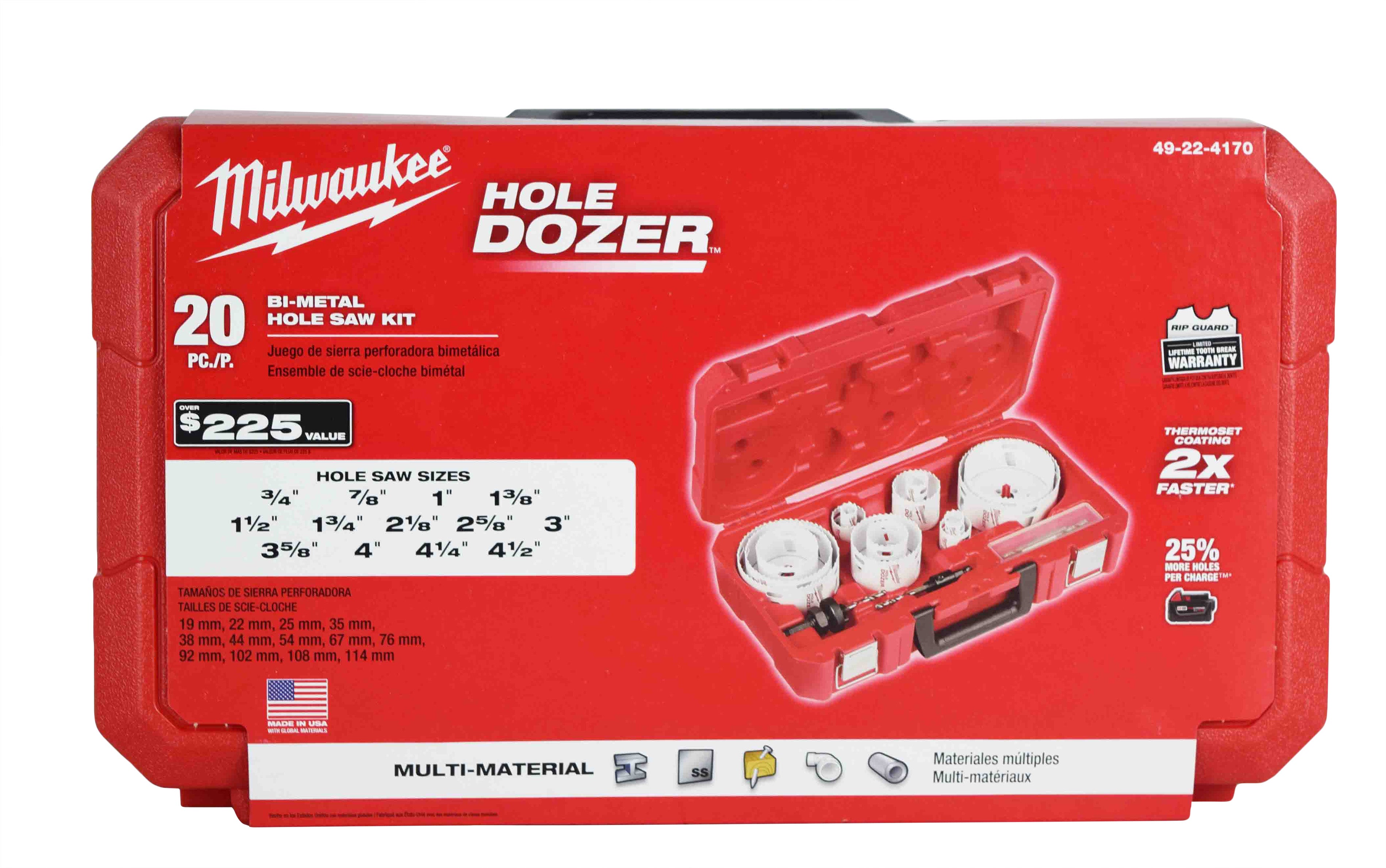 Milwaukee 49-22-4170 Hole Dozer General Purpose Bi-Metal Hole Saw Set (20-Piece)