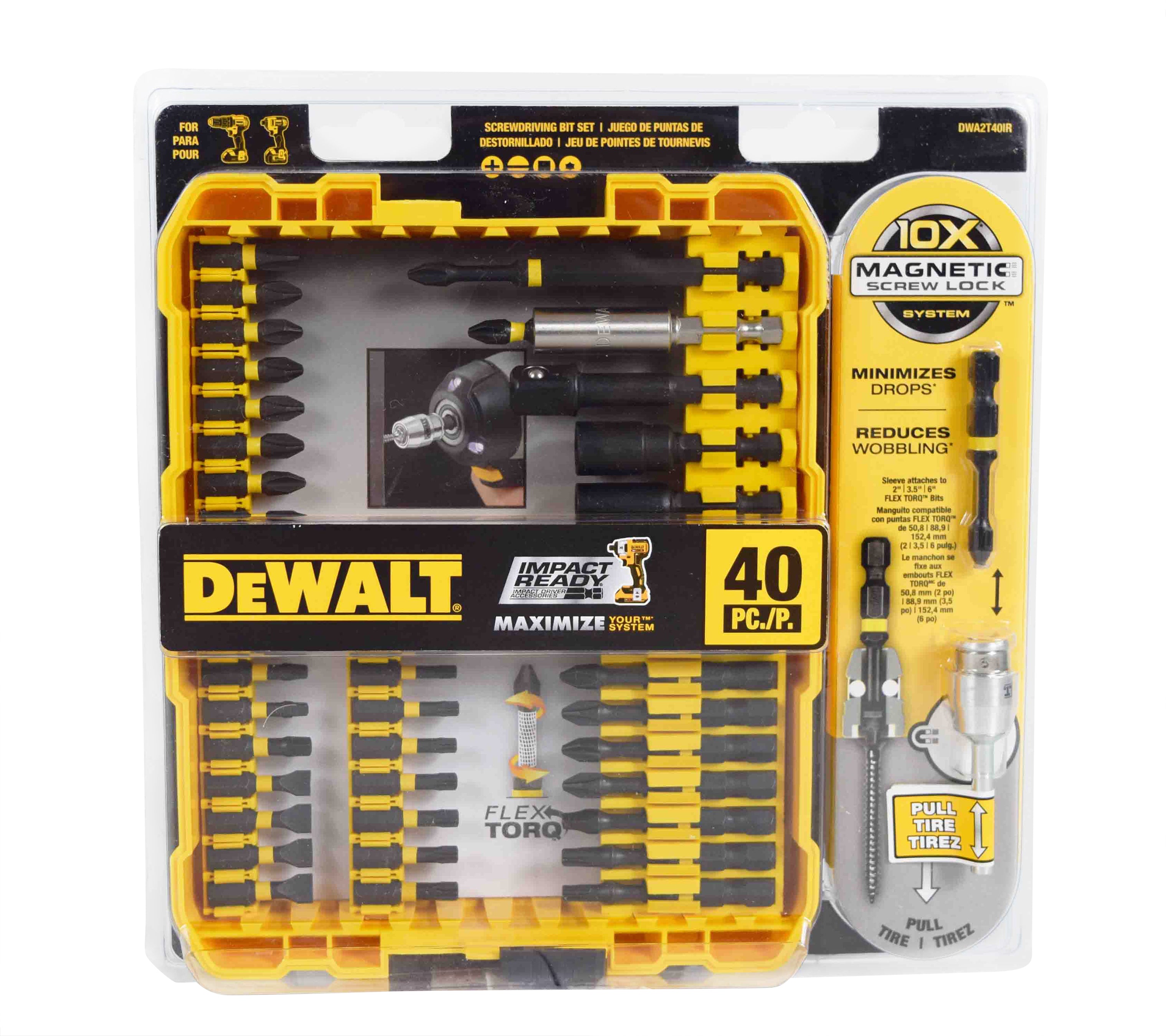 DEWALT DWA2T40IR Impact Ready 40-Piece FlexTorq Screw Driving Set