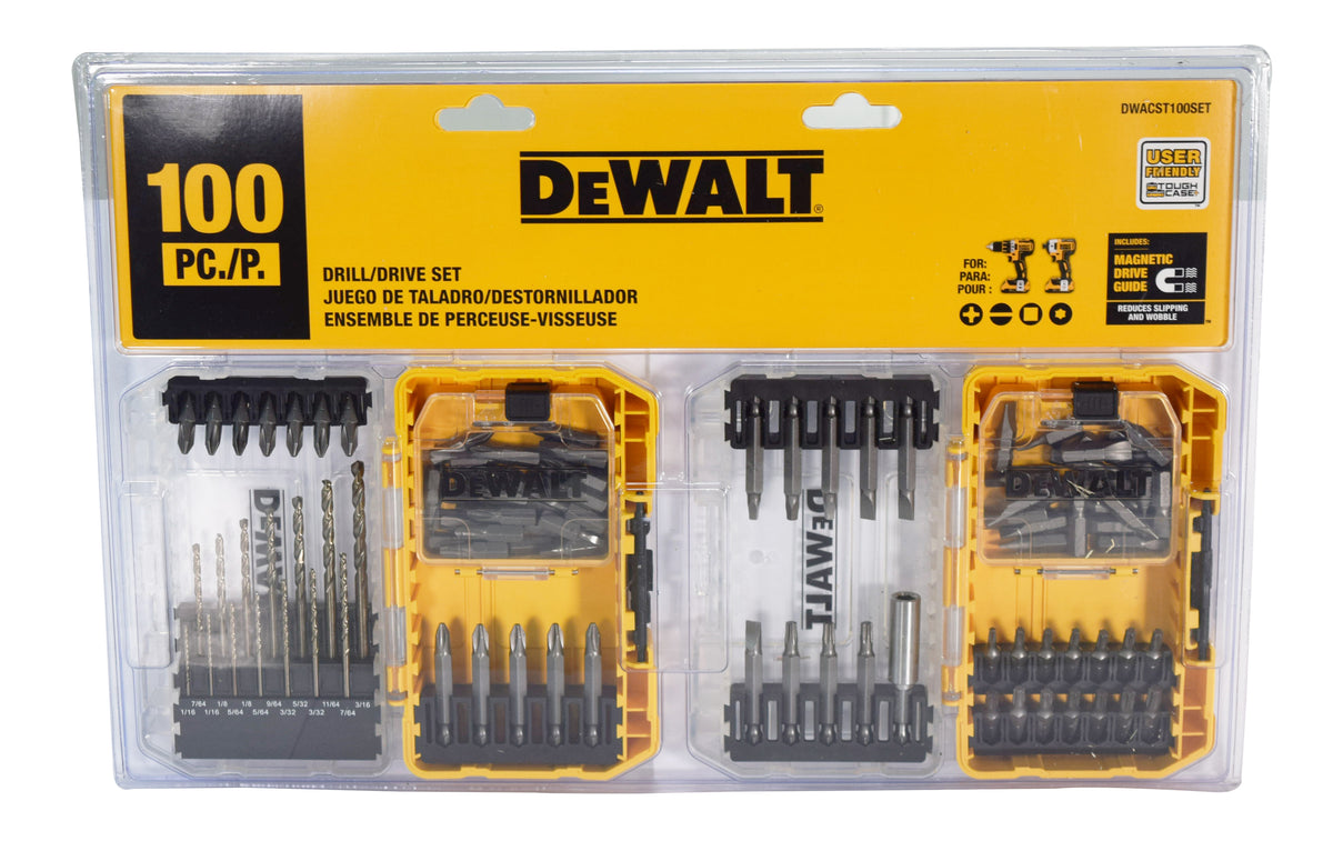 Dewalt DWACST100SET 100-piece Combination Impact Screwdriver Bit and Drill Set
