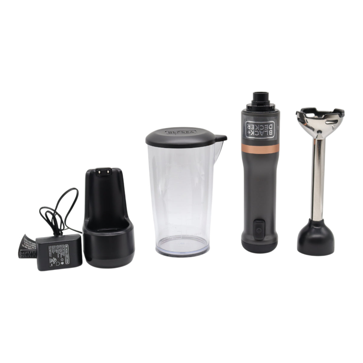 BLACK+DECKER BCKM1011K01 Kitchen Wand Cordless Immersion Blender + Charging Dock, 2-Speed Hand Blender, 150W Motor, Stainless Steel Blending Shaft, Easy One-Hand Operation - Grey