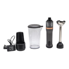 BLACK+DECKER BCKM1011K01 Kitchen Wand Cordless Immersion Blender + Charging Dock, 2-Speed Hand Blender, 150W Motor, Stainless Steel Blending Shaft, Easy One-Hand Operation - Grey