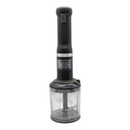 BLACK+DECKER BCKM1013K10 Kitchen Wand Cordless 3-in-1 Immersion Blender Set – Hand Blender with Whisk, Food Chopper & Charging Dock – 150W Motor, 2 Speeds, Stainless Steel Blades – Black