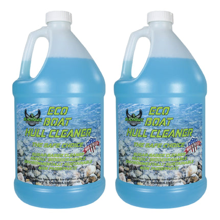 BLACKHAWK PERFORMANCE Eco Boat Hull Cleaner - Effortlessly Removes Water Stains, Deposits, Scale, & Scum - Safe for All Fiberglass & Aluminum Boats - Made in USA (2 Pack, 1 Gallon)