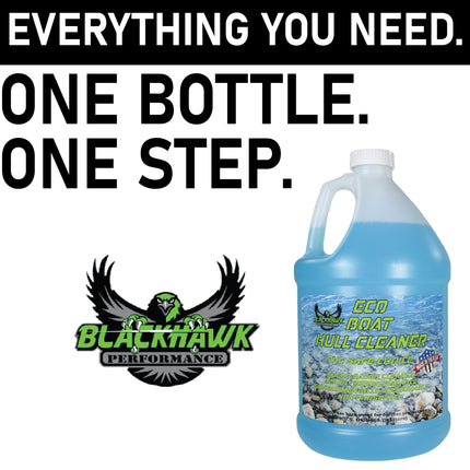 BLACKHAWK PERFORMANCE Eco Boat Hull Cleaner - Effortlessly Removes Water Stains, Deposits, Scale, & Scum - Safe for All Fiberglass & Aluminum Boats - Made in USA (3 Pack, 1 Gallon)