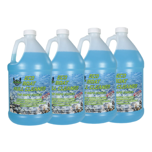 BLACKHAWK PERFORMANCE Eco Boat Hull Cleaner - Effortlessly Removes Water Stains, Deposits, Scale, & Scum - Safe for All Fiberglass & Aluminum Boats - Made in USA (4 Pack, 1 Gallon)