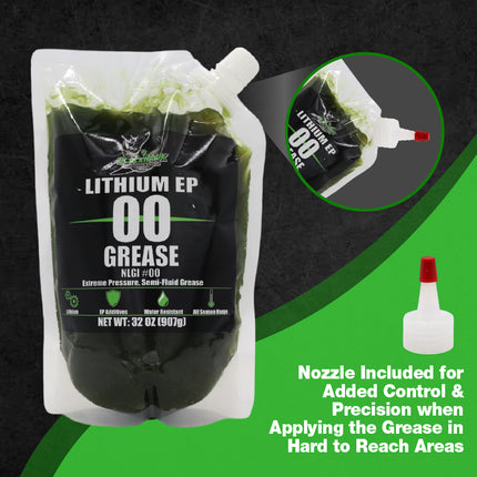 BLACKHAWK PERFORMANCE Lithium EP00 Grease for Centralized Lubrication Systems and Gear Boxes - 32 oz EZ Squeeze Pouch (1pk)