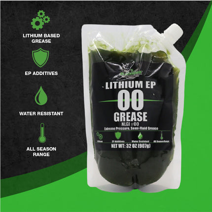 BLACKHAWK PERFORMANCE Lithium EP00 Grease for Centralized Lubrication Systems and Gear Boxes - 32 oz EZ Squeeze Pouch (2 pk)