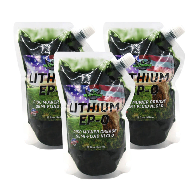 BLACKHAWK PERFORMANCE Lithium EP0 Grease for Disc Mowers and Gear Boxes, 32 oz EZ Squeeze Pouch (3pk)