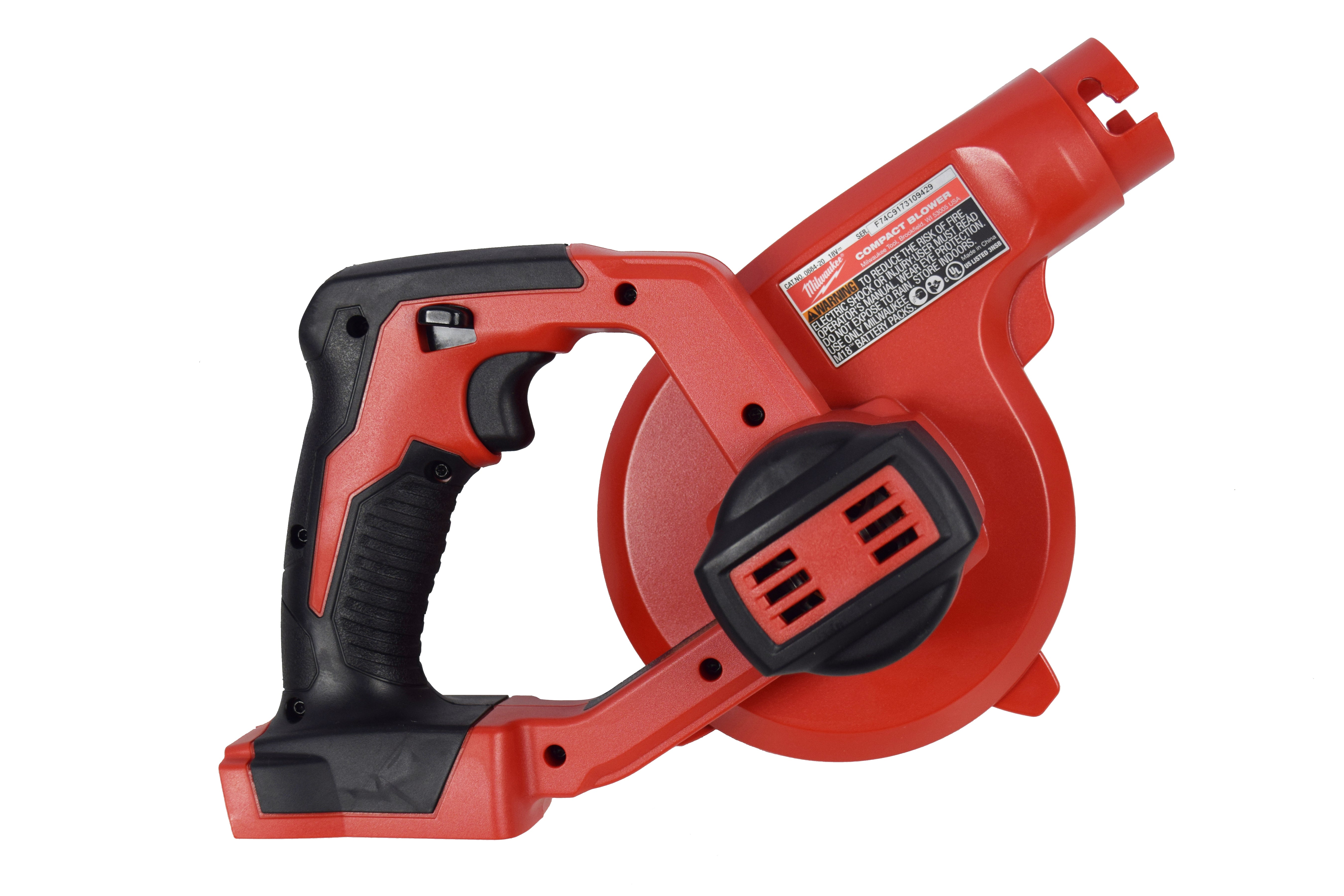 Milwaukee 0884-20 M18 18V Cordless Lithium-Ion Compact Handheld Blower (Tool Only)
