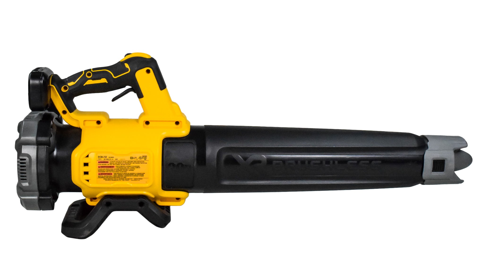 DEWALT 20V MAX* XR Cordless Leaf Blower, 125-MPH, 450-CFM, Brushless, Handheld, with 5.0Ah Battery & Charger, Variable Speed, Low Noise ) - Powerful Debris Clearing for Lawn and Yard (DCBL722P1)