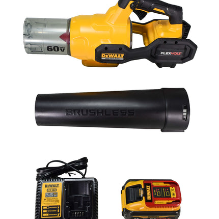 DEWALT DCBL772X1 FLEXVOLT 60V MAX* Brushless Handheld Axial Blower - 125 MPH, 600 CFM, Includes 3.0Ah Battery and Charger - Cordless Leaf Blower for Heavy-Duty Jobsite & Yard Cleanup