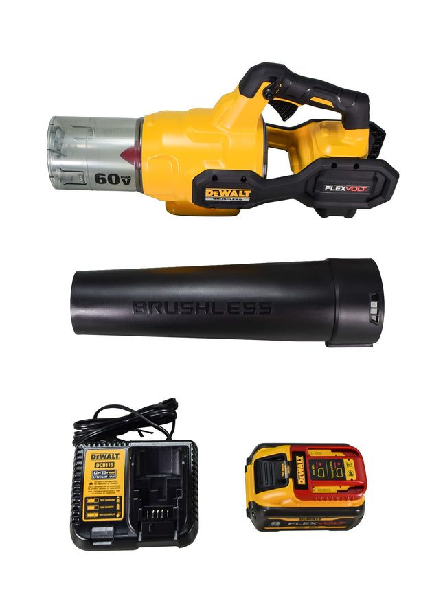 DEWALT DCBL772X1 FLEXVOLT 60V MAX* Brushless Handheld Axial Blower - 125 MPH, 600 CFM, Includes 3.0Ah Battery and Charger - Cordless Leaf Blower for Heavy-Duty Jobsite & Yard Cleanup