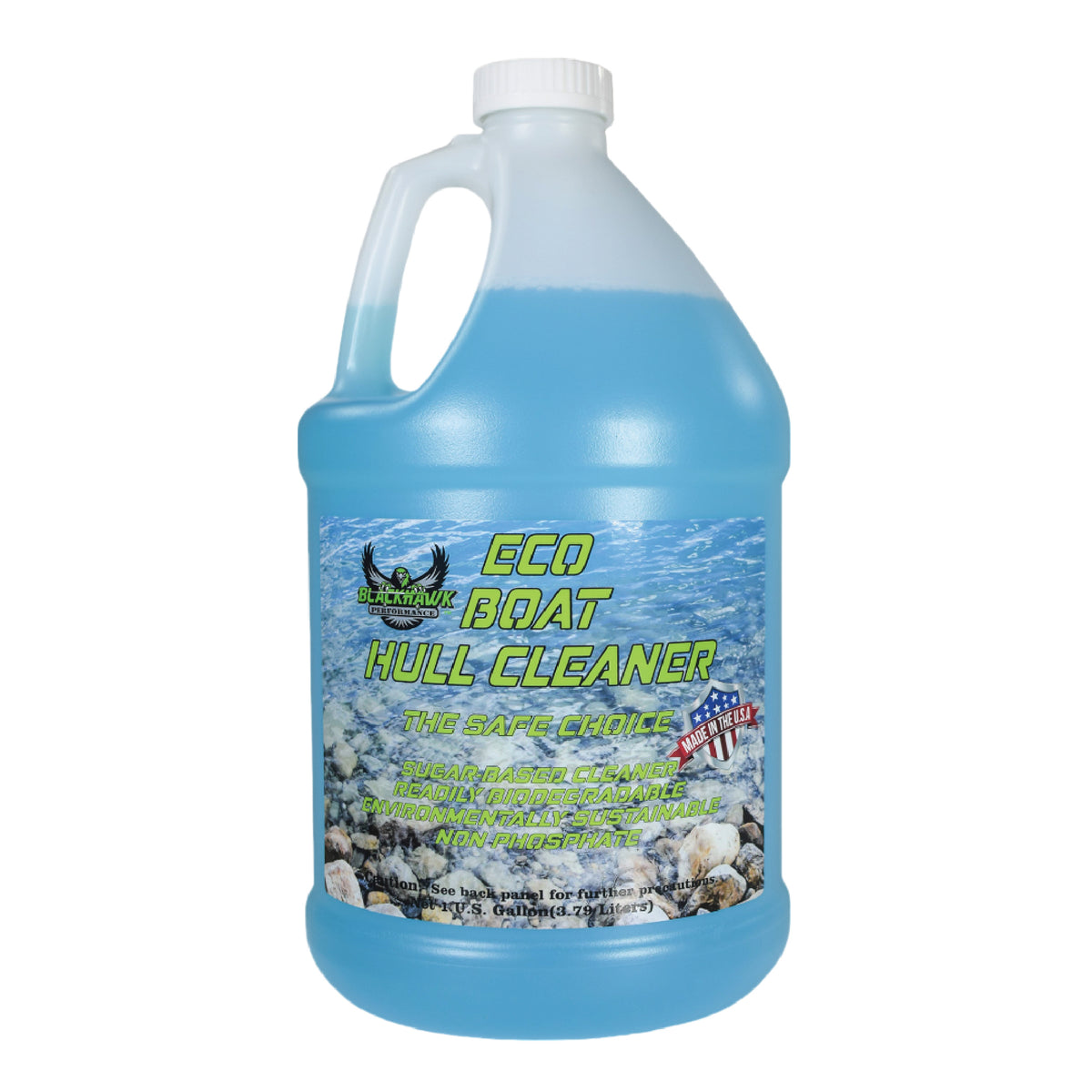 BLACKHAWK PERFORMANCE Eco Boat Hull Cleaner - Effortlessly Removes Water Stains, Deposits, Scale, & Scum - Safe for All Fiberglass & Aluminum Boats - Made in USA (1 Pack, 1 Gallon)