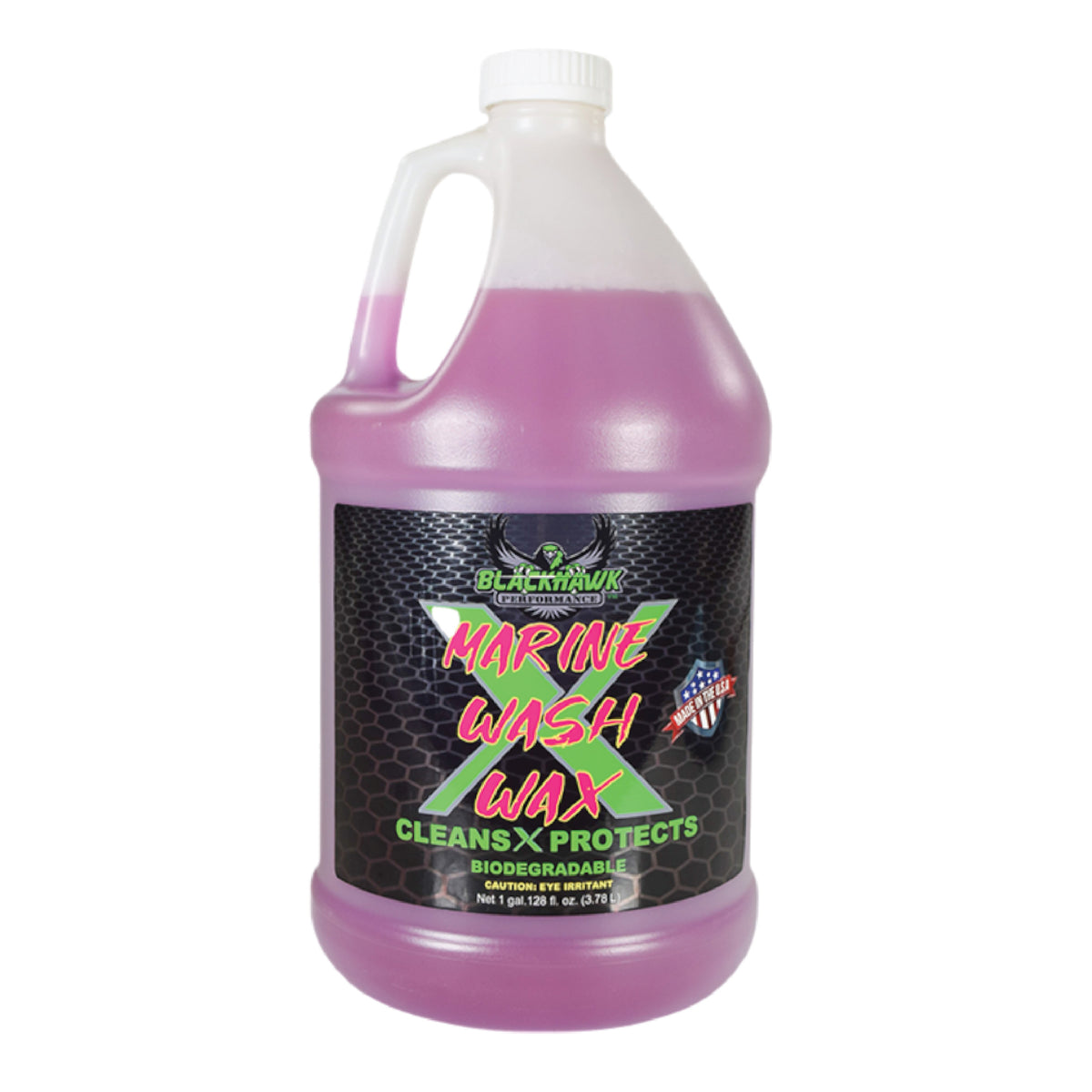 BLACKHAWK PERFORMANCE Boat Wash X Wax - Gently Removes All Dirt & Grime - Non-Yellowing Wax Leaves Shiny Finish While Protecting All Paints & Clear Coats - Marine Safe - Made in USA (1 gal, 1pk)