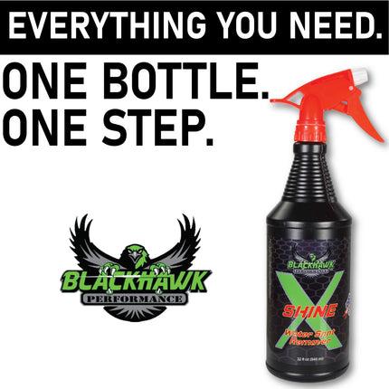 BLACKHAWK PERFORMANCE Shine X Hard Water Spot Remover - Gives Quick Shiny Gloss to Any Surface - Wipes Away Streak-Free - Marine Safe - Made in USA (32oz)
