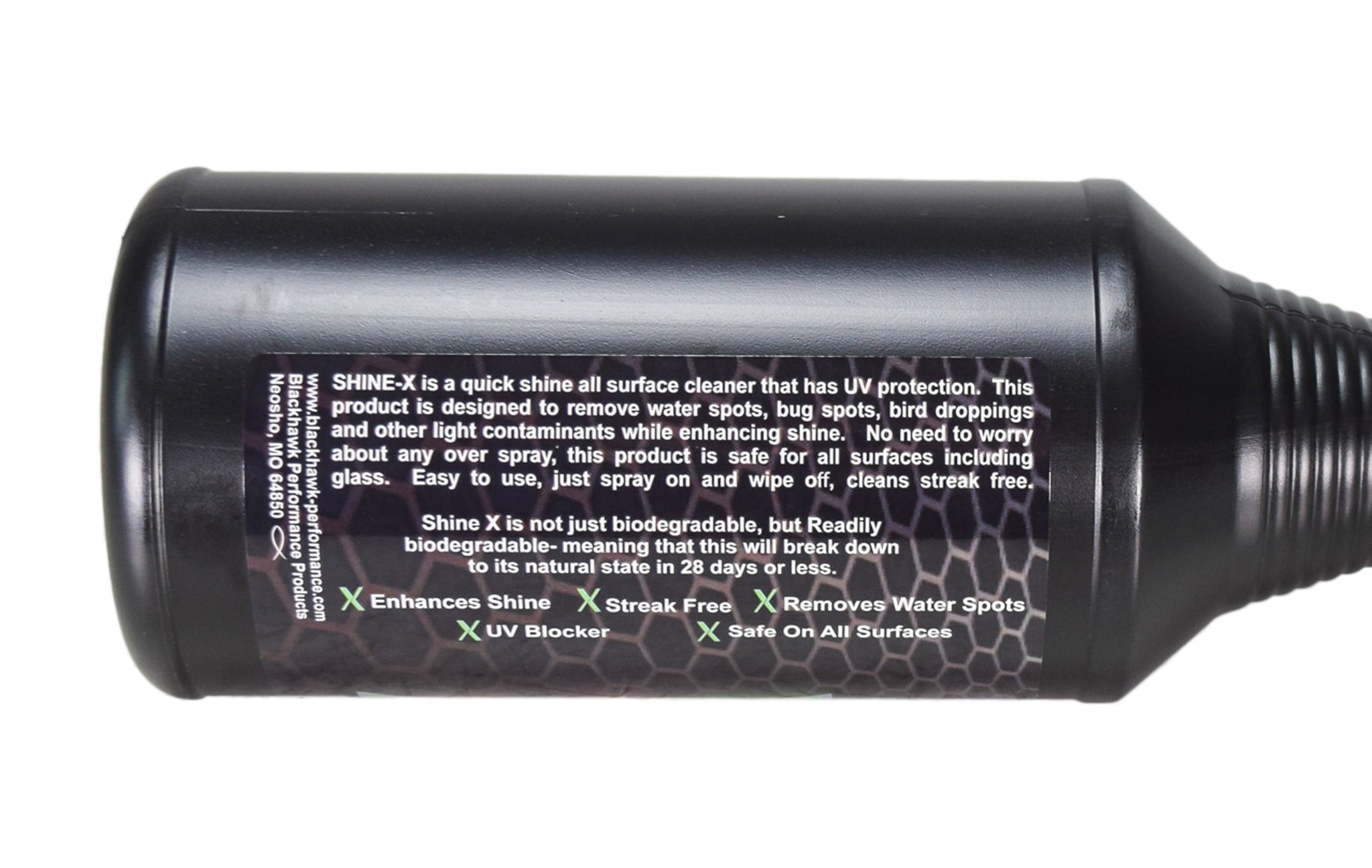 Blackhawk Lubricants Shine X Multi-Surface Cleaner, Water Spot Remover, and UV Protectant