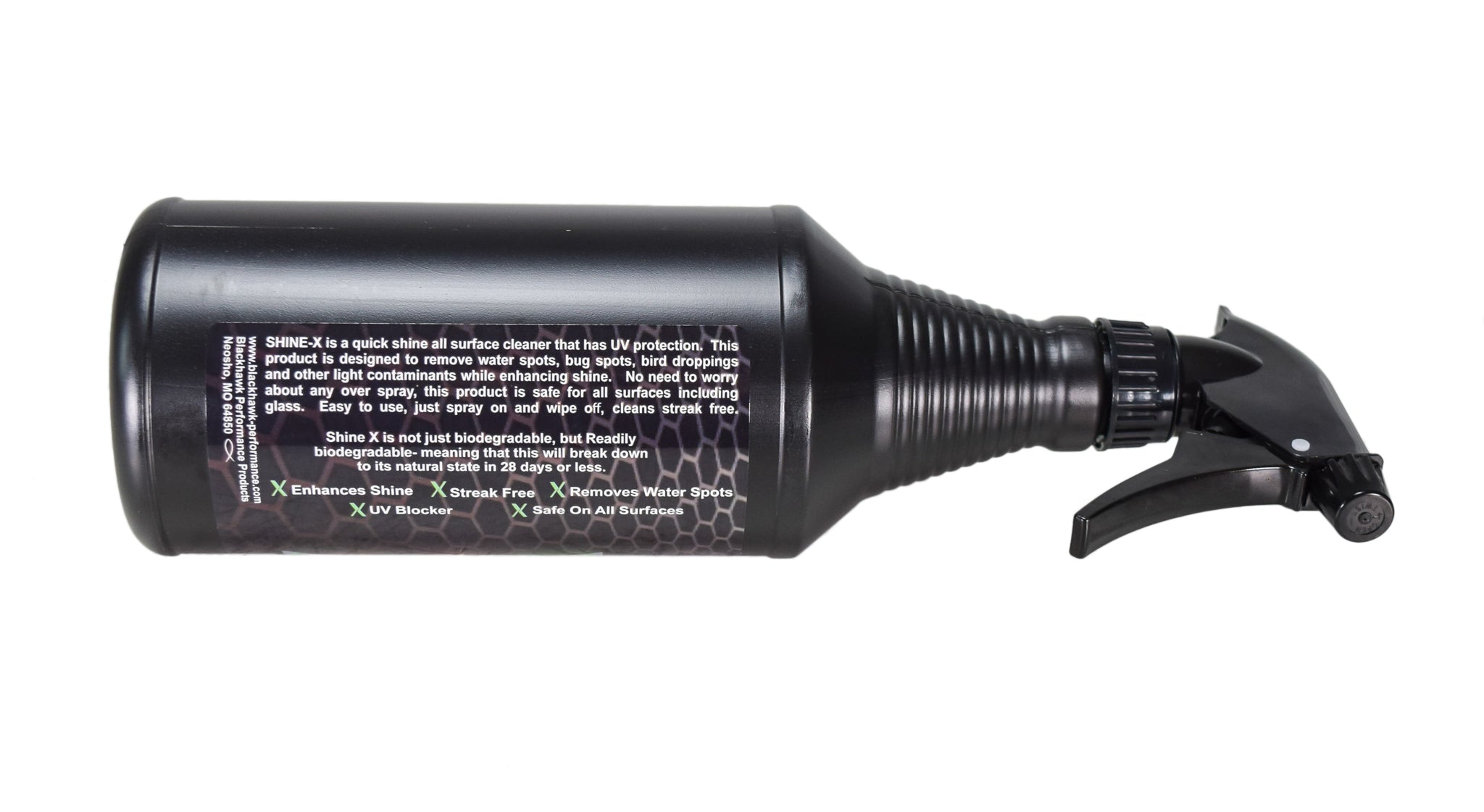 Blackhawk Lubricants Shine X Multi-Surface Cleaner, Water Spot Remover, and UV Protectant