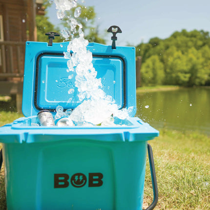 BOB THE COOLER CO 25QT "The Wingman" Leak-Proof Hard Cooler with Heavy Duty Handle & Built In Lid Latching Bottle Openers - Fits 35 12oz Cans for the Beach, Camping, Tailgating, Sports, & More