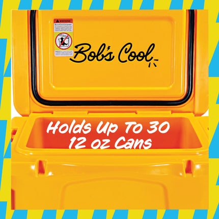 BOB THE COOLER CO 25QT "The Wingman" Leak-Proof Hard Cooler with Heavy Duty Handle & Built In Lid Latching Bottle Openers - Fits 30 12oz Cans for the Beach, Camping, Tailgating, Sports, & More