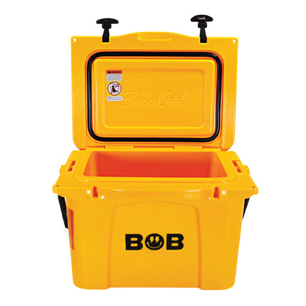 BOB THE COOLER CO 25QT "The Wingman" Leak-Proof Hard Cooler with Heavy Duty Handle & Built In Lid Latching Bottle Openers - Fits 30 12oz Cans for the Beach, Camping, Tailgating, Sports, & More