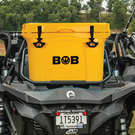 BOB THE COOLER CO 25QT "The Wingman" Leak-Proof Hard Cooler with Heavy Duty Handle & Built In Lid Latching Bottle Openers - Fits 30 12oz Cans for the Beach, Camping, Tailgating, Sports, & More