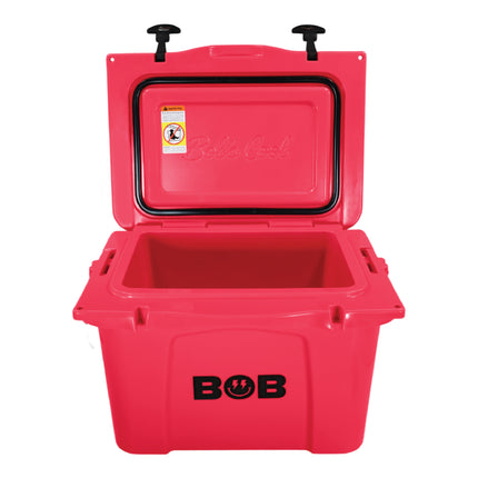 BOB THE COOLER CO 25QT "The Wingman" Leak-Proof Hard Cooler with Heavy Duty Handle & Built In Lid Latching Bottle Openers - Fits 35 12oz Cans for the Beach, Camping, Tailgating, Sports, & More