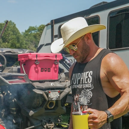 BOB THE COOLER CO 25QT "The Wingman" Leak-Proof Hard Cooler with Heavy Duty Handle & Built In Lid Latching Bottle Openers - Fits 35 12oz Cans for the Beach, Camping, Tailgating, Sports, & More