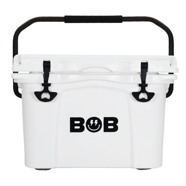 BOB THE COOLER CO 25QT "The Wingman" Leak-Proof Hard Cooler with Heavy Duty Handle & Built In Lid Latching Bottle Openers - Fits 30 12oz Cans for the Beach, Camping, Tailgating, Sports, & More