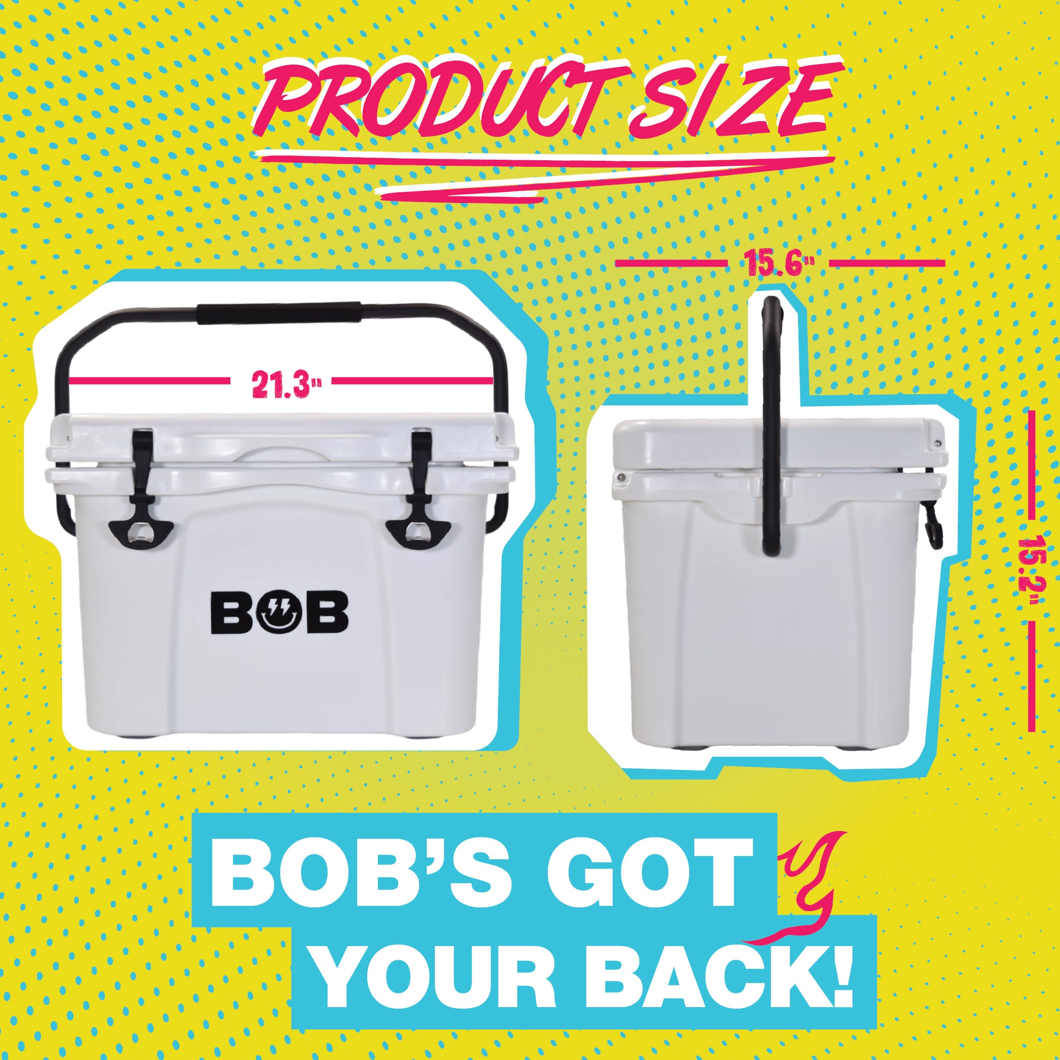 Bob The Cooler - 25QT "Wingman" Hard Cooler - Thick insulated walls/lid.(White)