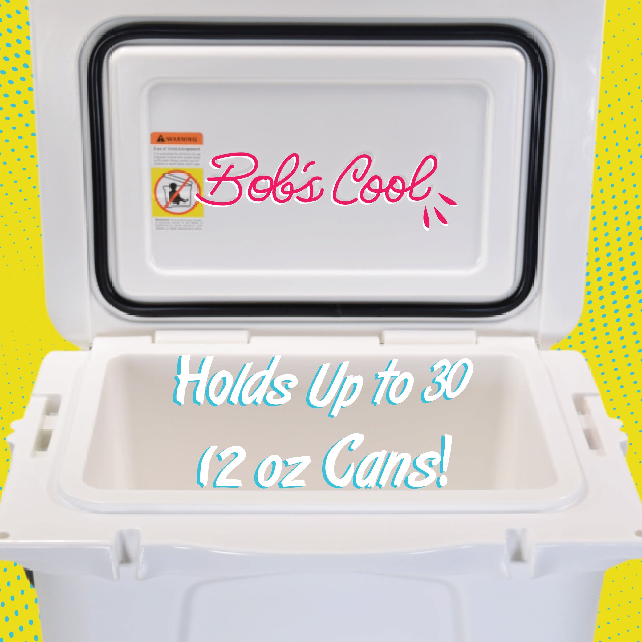 Bob The Cooler - 25QT "Wingman" Hard Cooler - Thick insulated walls/lid.(White)