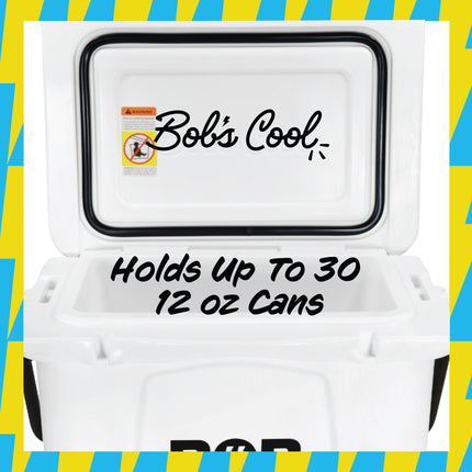 BOB THE COOLER CO 25QT "The Wingman" Leak-Proof Hard Cooler with Heavy Duty Handle & Built In Lid Latching Bottle Openers - Fits 30 12oz Cans for the Beach, Camping, Tailgating, Sports, & More