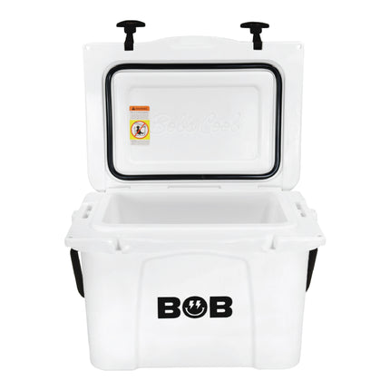 BOB THE COOLER CO 25QT "The Wingman" Leak-Proof Hard Cooler with Heavy Duty Handle & Built In Lid Latching Bottle Openers - Fits 30 12oz Cans for the Beach, Camping, Tailgating, Sports, & More