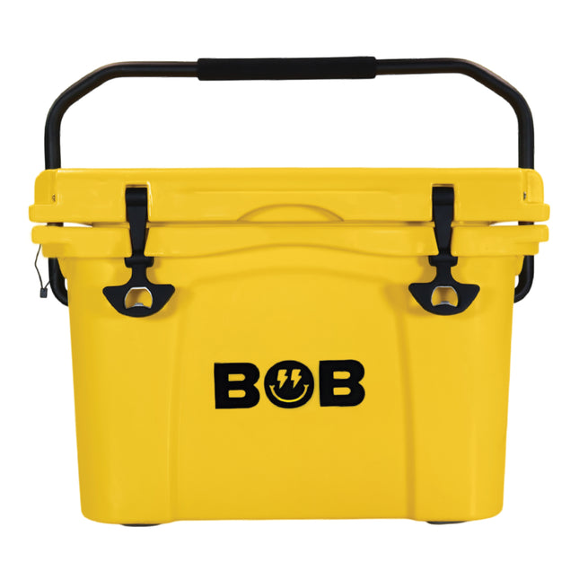 BOB THE COOLER CO 25QT "The Wingman" Leak-Proof Hard Cooler with Heavy Duty Handle & Built In Lid Latching Bottle Openers - Fits 30 12oz Cans for the Beach, Camping, Tailgating, Sports, & More