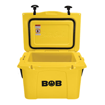 BOB THE COOLER CO 25QT "The Wingman" Leak-Proof Hard Cooler with Heavy Duty Handle & Built In Lid Latching Bottle Openers - Fits 30 12oz Cans for the Beach, Camping, Tailgating, Sports, & More