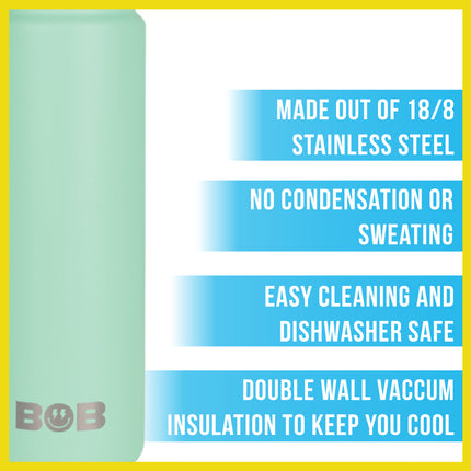 BOB THE COOLER CO - 26oz "The Big Swig" Double Wall Vacuum Insulated Water Bottle with Spout Lid, Made of Stainless Steel, Leak Proof, Great for Sports, Travel, & More