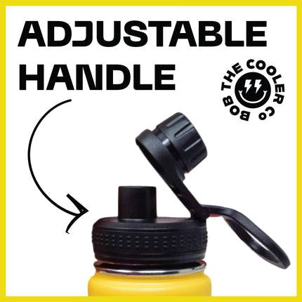 BOB THE COOLER CO - 26oz "The Big Swig" Double Wall Vacuum Insulated Water Bottle with Spout Lid, Made of Stainless Steel, Leak Proof, Great for Sports, Travel, & More