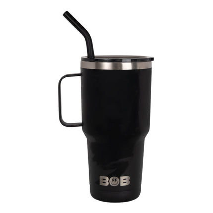 BOB THE COOLER CO - 30oz "The Big Sipper" Heavy Duty Double Wall Vacuum Insulated Tumbler with Straw and Handle, Made of Stainless Steel, Great for Travel, Beach, & More
