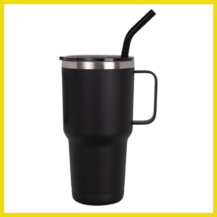BOB THE COOLER CO - 30oz "The Big Sipper" Heavy Duty Double Wall Vacuum Insulated Tumbler with Straw and Handle, Made of Stainless Steel, Great for Travel, Beach, & More