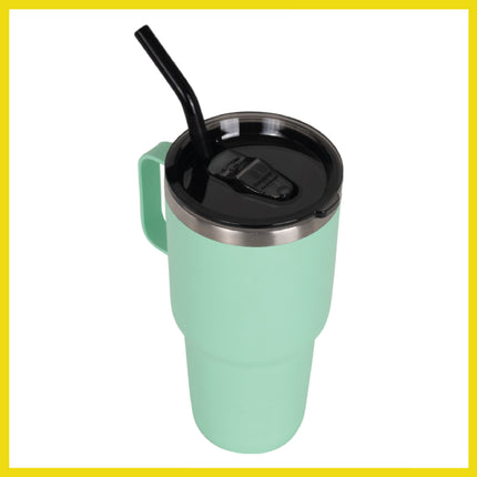 BOB THE COOLER CO - 30oz "The Big Sipper" Heavy Duty Double Wall Vacuum Insulated Tumbler with Straw and Handle, Made of Stainless Steel, Great for Travel, Beach, & More