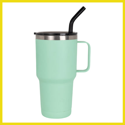 BOB THE COOLER CO - 30oz "The Big Sipper" Heavy Duty Double Wall Vacuum Insulated Tumbler with Straw and Handle, Made of Stainless Steel, Great for Travel, Beach, & More
