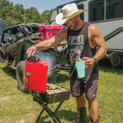 BOB THE COOLER CO - 30oz "The Big Sipper" Heavy Duty Double Wall Vacuum Insulated Tumbler with Straw and Handle, Made of Stainless Steel, Great for Travel, Beach, & More