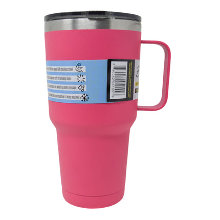 BOB THE COOLER CO - 30oz "The Big Sipper" Heavy Duty Double Wall Vacuum Insulated Tumbler with Straw and Handle, Made of Stainless Steel, Great for Travel, Beach, & More