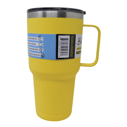 BOB THE COOLER CO - 30oz "The Big Sipper" Heavy Duty Double Wall Vacuum Insulated Tumbler with Straw and Handle, Made of Stainless Steel, Great for Travel, Beach, & More