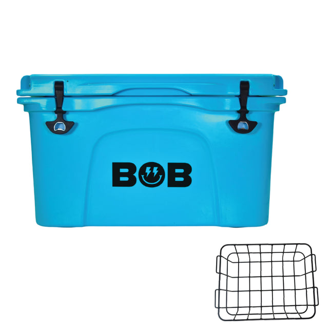 BOB THE COOLER CO 50QT "The El Amigo" Leak-Proof Hard Cooler with Heavy Duty Handle & Built In Lid Latching Bottle Openers - Fits 60 12oz Cans for the Beach, Camping, Tailgating, Sports, & More